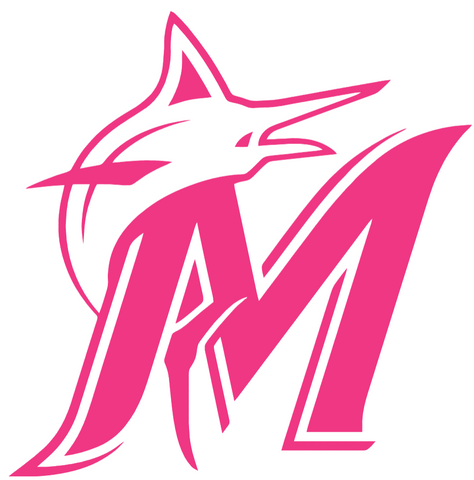 Miami Marlins Hot Pink Team Logo Premium DieCut Vinyl Decal PICK SIZE