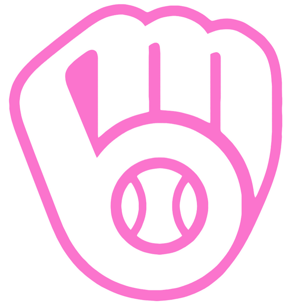 Milwaukee Brewers Pink Mothers Day Breast Cancer Awareness Team Logo Vinyl Decal PICK SIZE