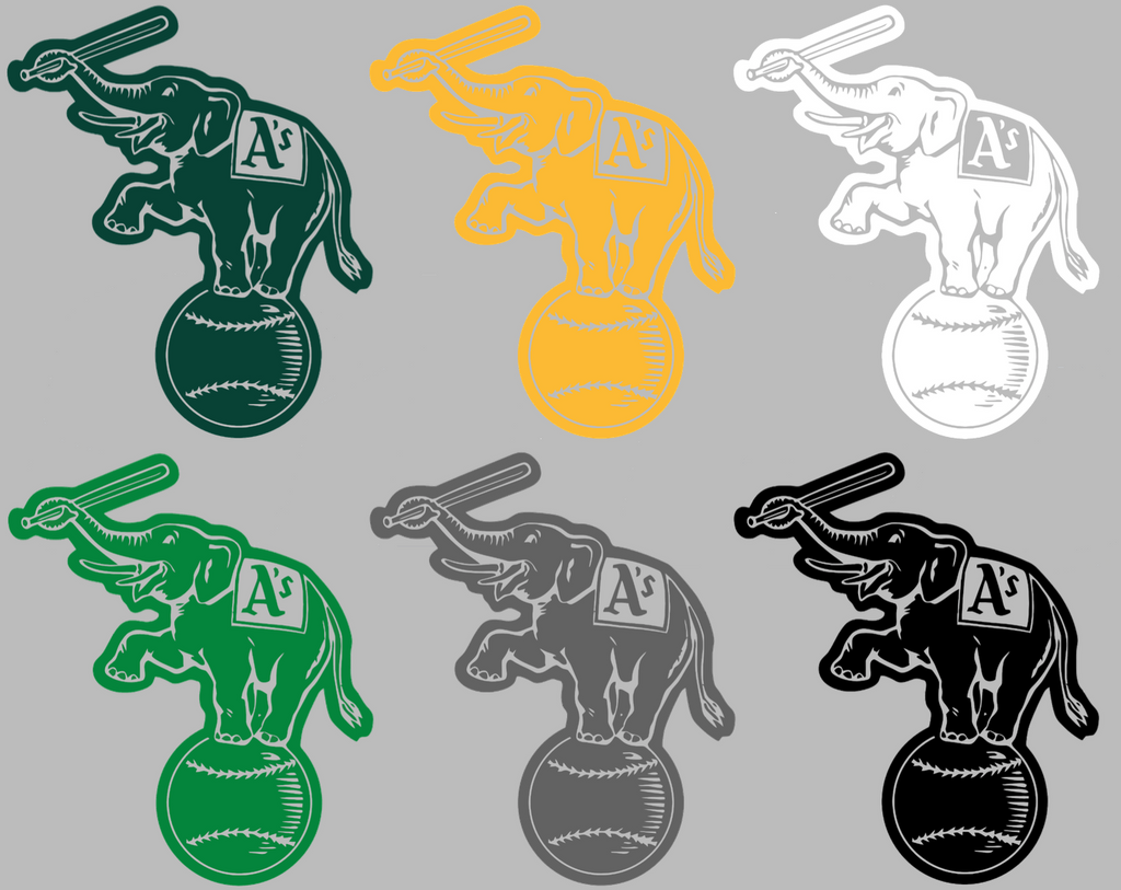 Oakland Athletics Retro Throwback Elephant Logo Premium DieCut Vinyl Decal PICK COLOR & SIZE