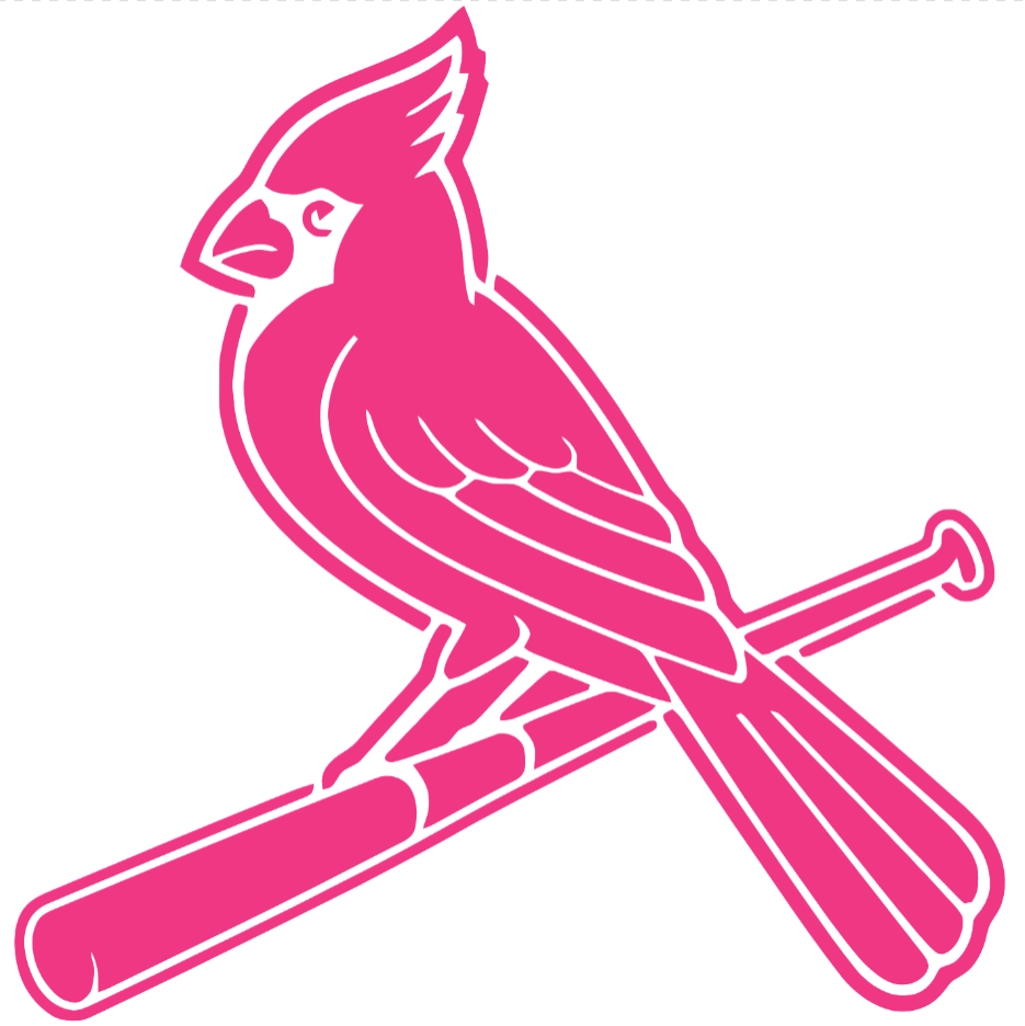 St Louis Cardinals Hot Pink Alternate Bird Logo Premium DieCut Vinyl Decal PICK SIZE