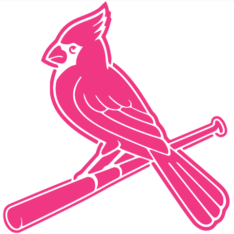 St Louis Cardinals Hot Pink Alternate Bird Logo Premium DieCut Vinyl Decal PICK SIZE