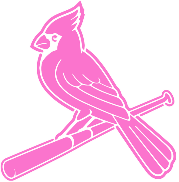 St Louis Cardinals Pink Mothers Day Breast Cancer Awareness Alternate Bird Logo Vinyl Decal PICK SIZE