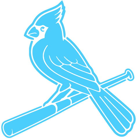 St Louis Cardinals Light Blue Fathers Day Prostate Cancer Awareness Alternate Bird Logo Vinyl Decal PICK SIZE