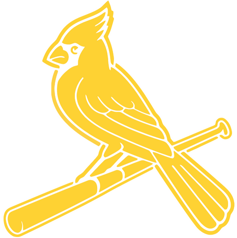 St Louis Cardinals Yellow Childhood Cancer Awareness Alternate Bird Logo Vinyl Decal PICK SIZE