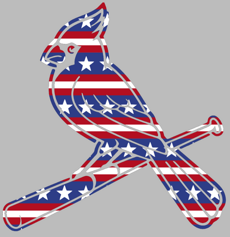 St Louis Cardinals Stars & Stripes Alternate Bird Logo USA American Flag Vinyl Decal PICK SIZE