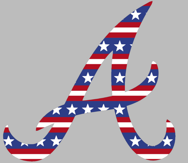 Atlanta Braves Stars & Stripes Team Logo USA American Flag Vinyl Decal PICK SIZE