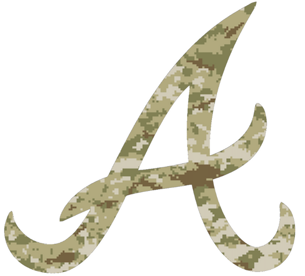 Atlanta Braves Salute to Service Team Logo Camouflage Camo Vinyl Decal PICK SIZE