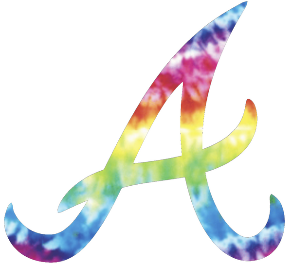 Atlanta Braves Crucial Catch Cancer Team Logo Tie Dye Vinyl Decal PICK SIZE