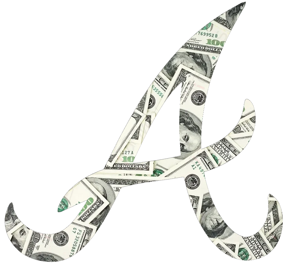 Atlanta Braves Money Print Team Logo Premium DieCut Vinyl Decal PICK SIZE