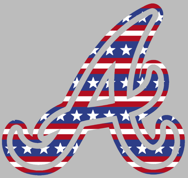 Atlanta Braves Stars & Stripes Alternate Logo USA American Flag Vinyl Decal PICK SIZE