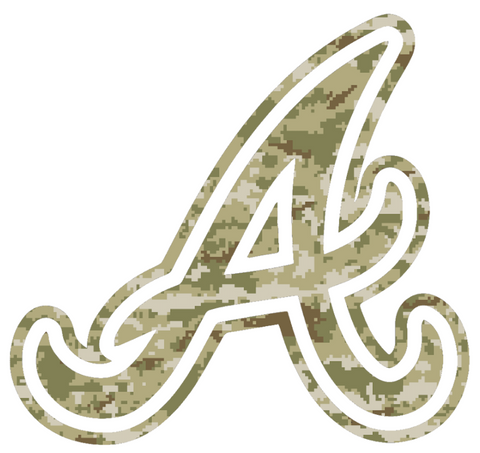 Atlanta Braves Salute to Service Alternate Logo Camouflage Camo Vinyl Decal PICK SIZE