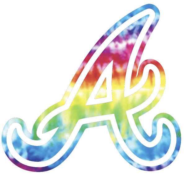 Atlanta Braves Crucial Catch Cancer Alternate Logo Tie Dye Vinyl Decal PICK SIZE