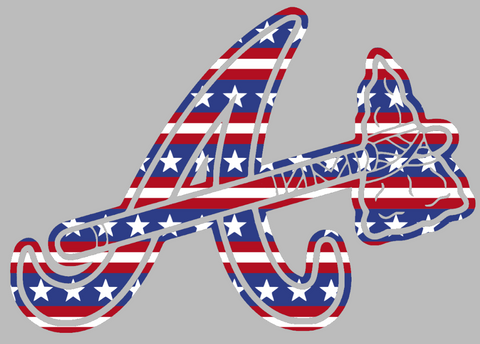 Atlanta Braves Stars & Stripes Alternate Logo USA American Flag Vinyl Decal PICK SIZE