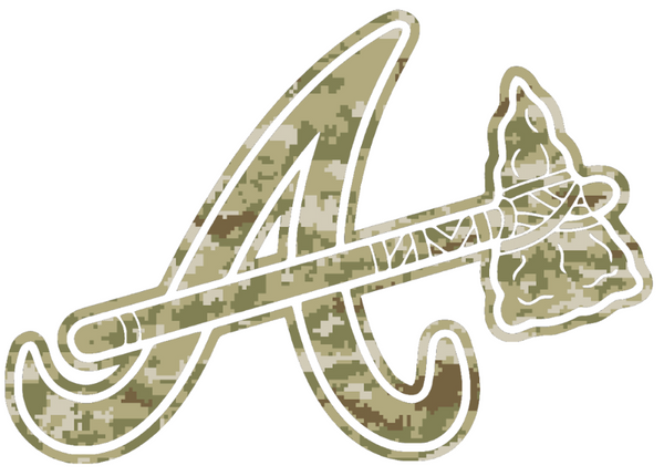 Atlanta Braves Salute to Service Alternate Logo Camouflage Camo Vinyl Decal PICK SIZE
