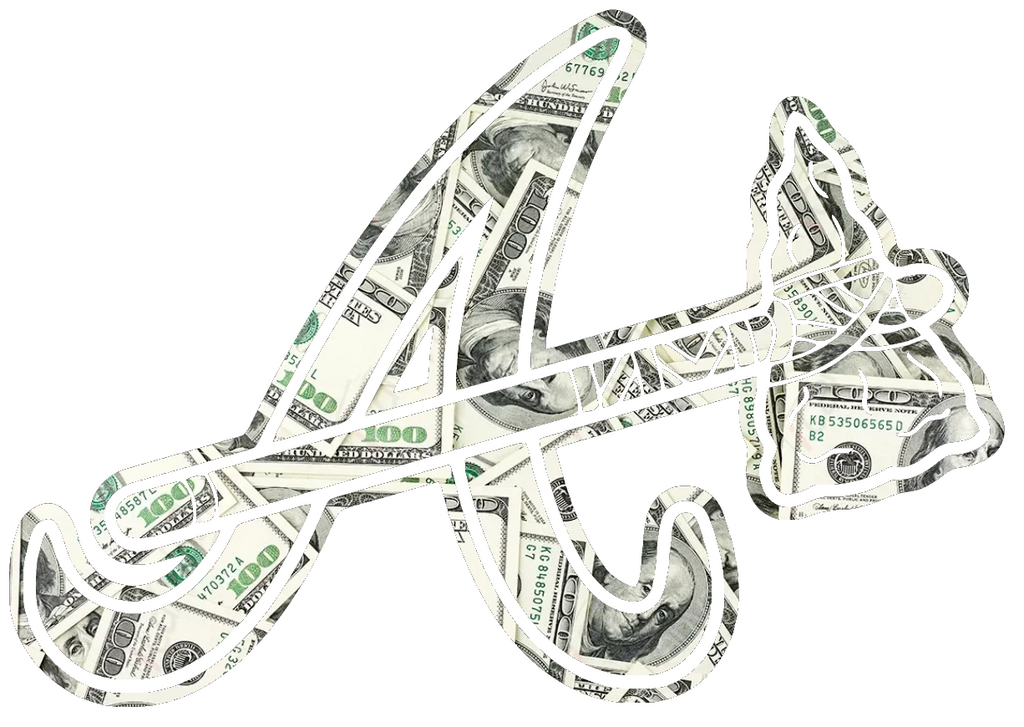Atlanta Braves Money Print Alternate Logo Premium DieCut Vinyl Decal PICK SIZE