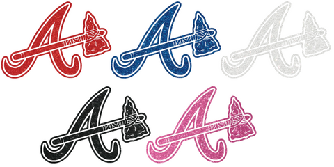 Atlanta Braves Metallic Sparkle Alternate Logo Premium DieCut Vinyl Decal PICK COLOR & SIZE