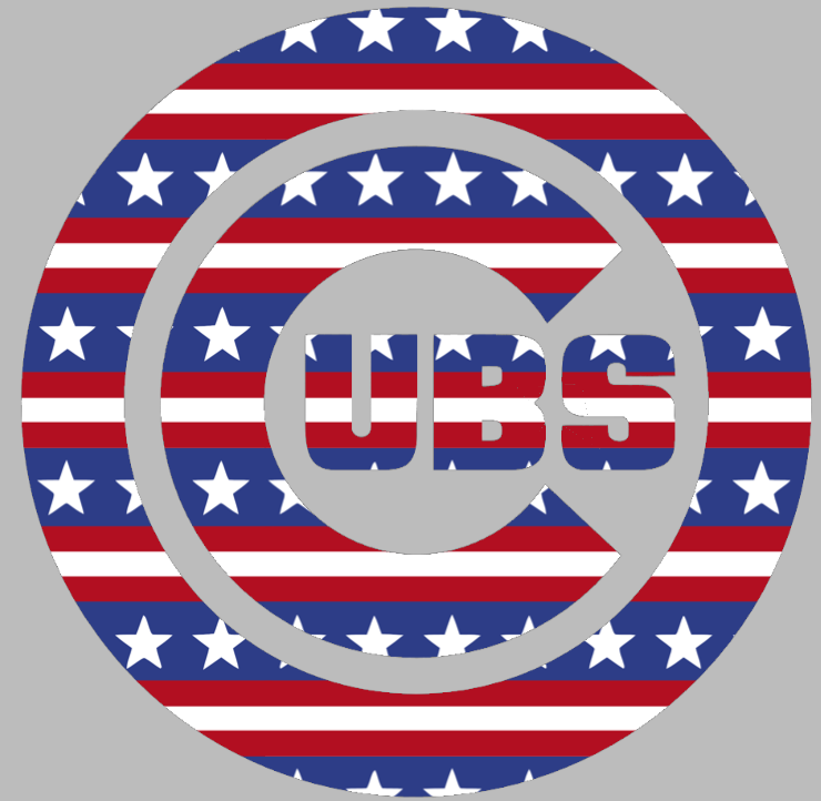 Chicago Cubs Stars & Stripes Team Logo USA American Flag Vinyl Decal PICK SIZE