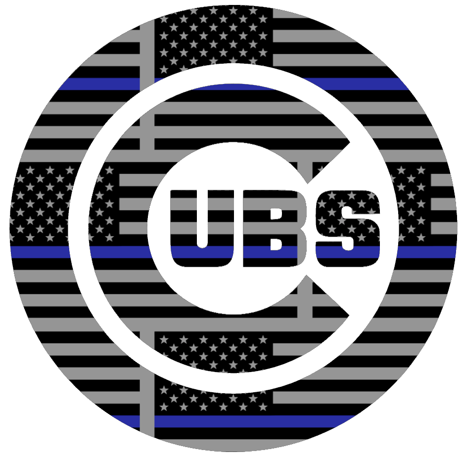 Chicago Cubs Thin Blue Line Team Logo American Flag Premium DieCut Vinyl Decal PICK SIZE