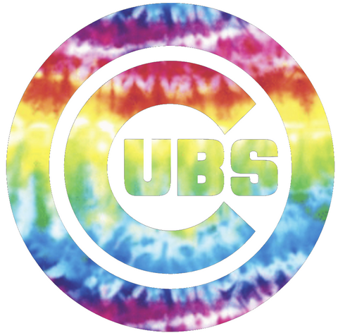 Chicago Cubs Crucial Catch Cancer Team Logo Tie Dye Vinyl Decal PICK SIZE