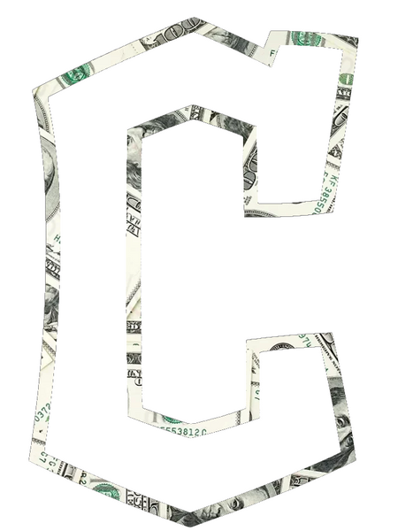 Cleveland Guardians Money Print C Logo Premium DieCut Vinyl Decal PICK SIZE
