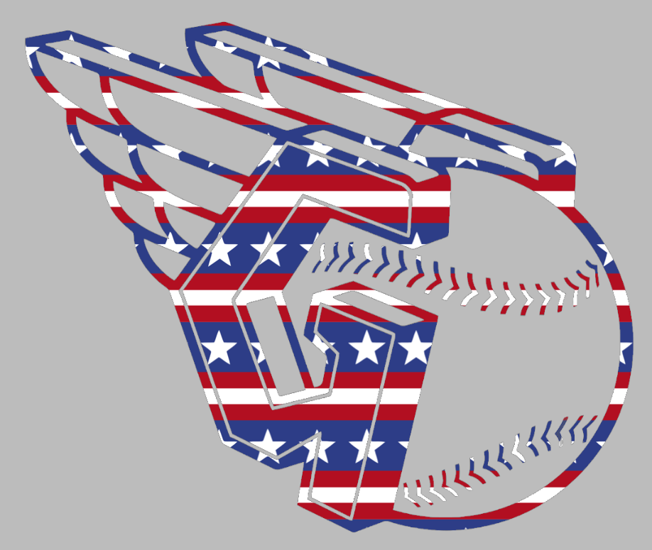 Cleveland Guardians Stars & Stripes Team Logo USA American Flag Vinyl Decal PICK SIZE
