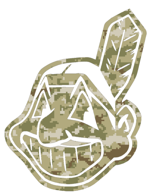 Cleveland Indians Salute to Service Team Logo Camouflage Camo Vinyl Decal PICK SIZE