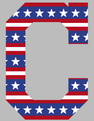 Cleveland Indians Stars & Stripes C Logo USA American Flag Vinyl Decal PICK SIZE