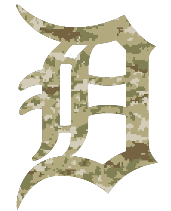 Detroit Tigers Salute to Service Team Logo Camouflage Camo Vinyl Decal PICK SIZE