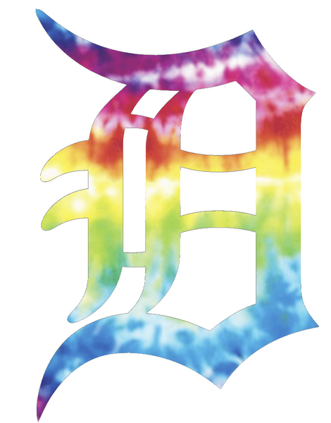 Detroit Tigers Crucial Catch Cancer Team Logo Tie Dye Vinyl Decal PICK SIZE