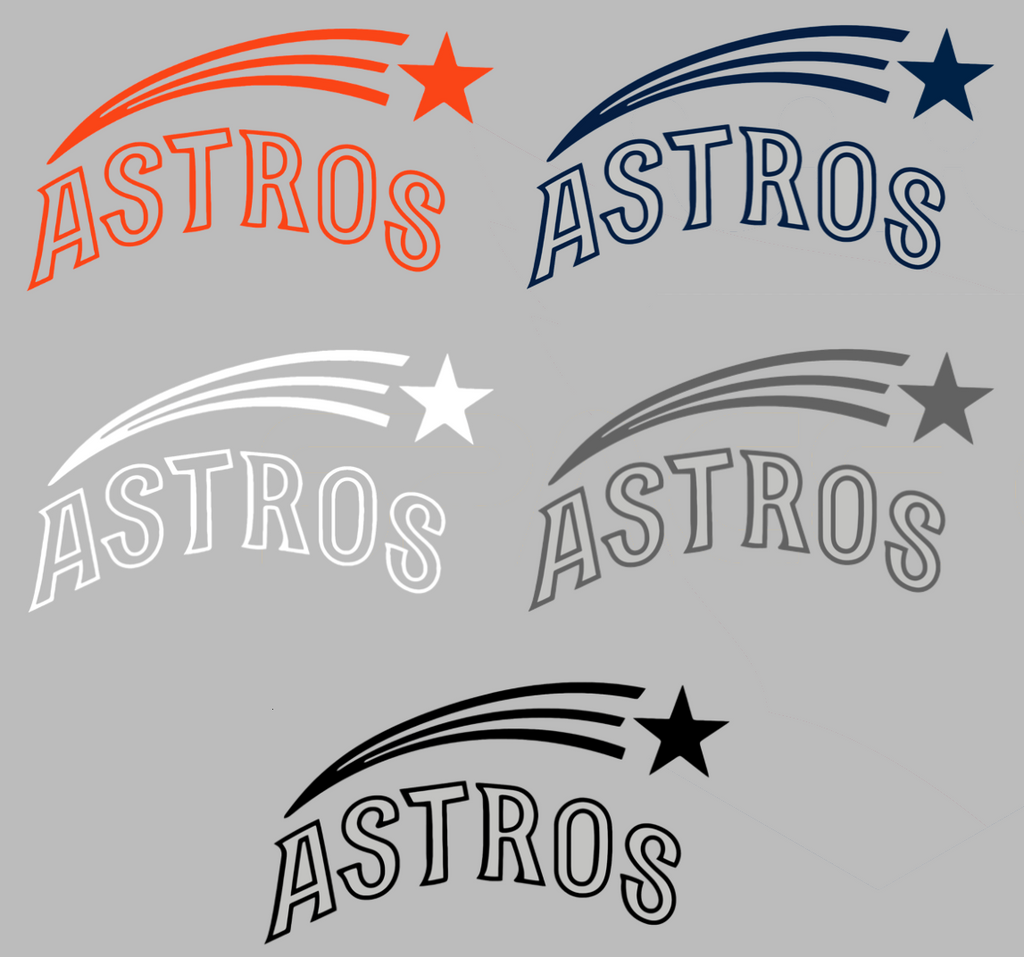 Houston Astros Retro Throwback 1960s-1970s Team Name Logo Premium DieCut Vinyl Decal PICK COLOR & SIZE