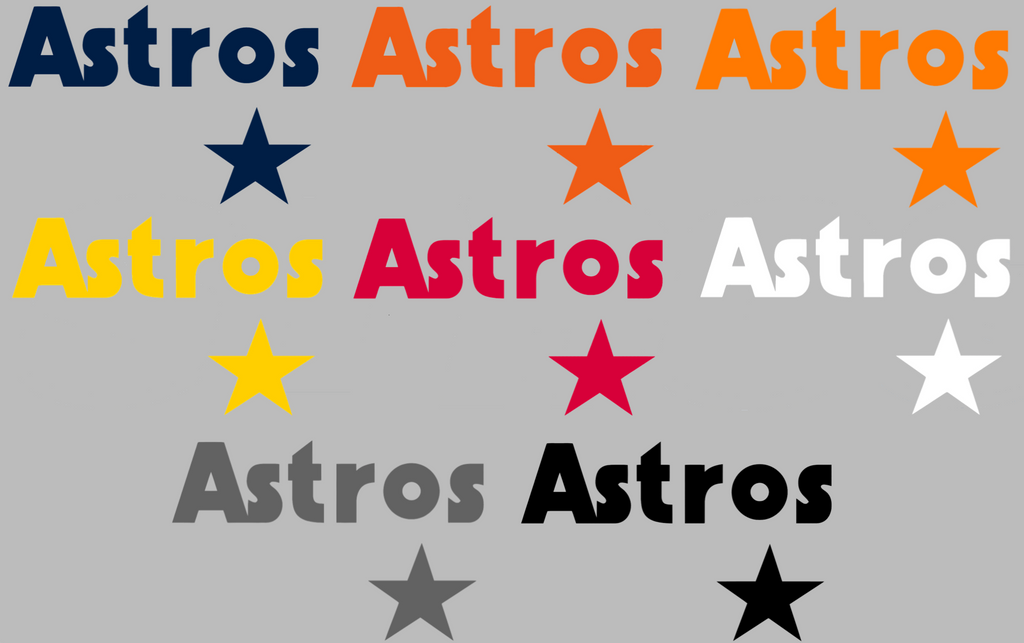 Houston Astros Retro Throwback 1970s-1980s Team Name Logo Premium DieCut Vinyl Decal PICK COLOR & SIZE