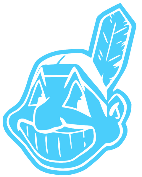 Cleveland Indians Light Blue Fathers Day Prostate Cancer Awareness Team Logo Vinyl Decal PICK SIZE