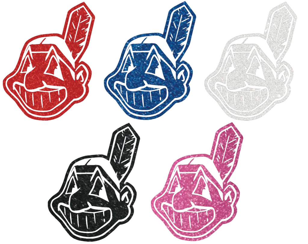 Cleveland Indians Metallic Sparkle Team Logo Premium DieCut Vinyl Decal PICK COLOR & SIZE