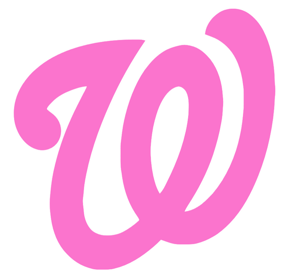 Washington Nationals Pink Mothers Day Breast Cancer Awareness Team Logo Vinyl Decal PICK SIZE