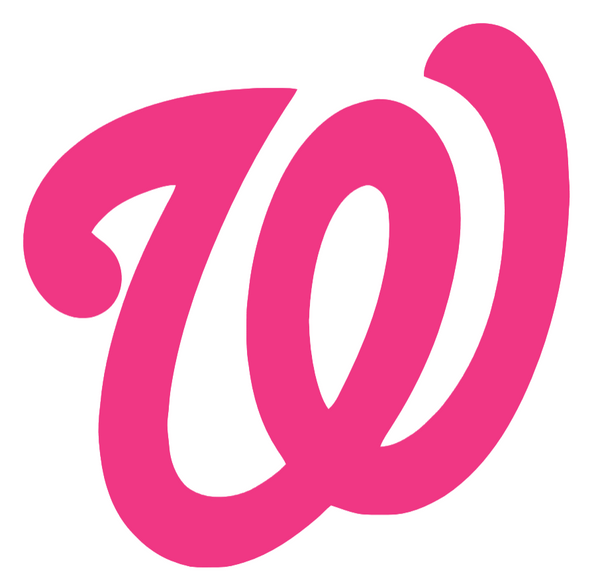 Washington Nationals Hot Pink Team Logo Premium DieCut Vinyl Decal PICK SIZE