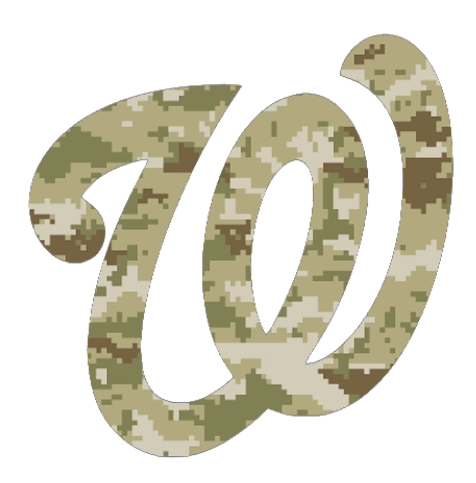 Washington Nationals Salute to Service Team Logo Camouflage Camo Vinyl Decal PICK SIZE