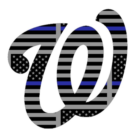 Washington Nationals Thin Blue Line Team Logo American Flag Premium DieCut Vinyl Decal PICK SIZE