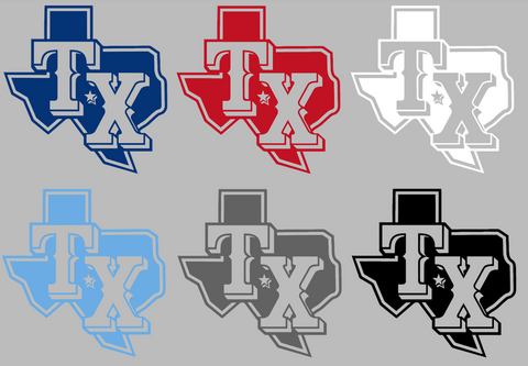 Texas Rangers Alternate TX State Logo Premium DieCut Vinyl Decal PICK COLOR & SIZE