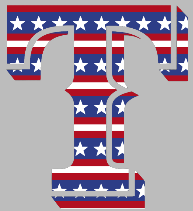 Texas Rangers Stars & Stripes Team Logo USA American Flag Vinyl Decal PICK SIZE