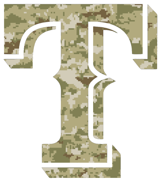 Texas Rangers Salute to Service Team Logo Camouflage Camo Vinyl Decal PICK SIZE