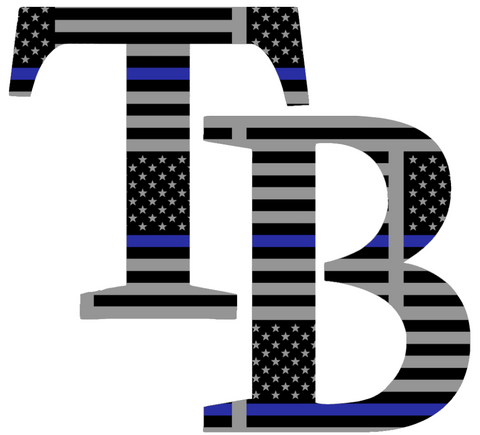 Tampa Bay Rays Thin Blue Line Team Logo American Flag Premium DieCut Vinyl Decal PICK SIZE
