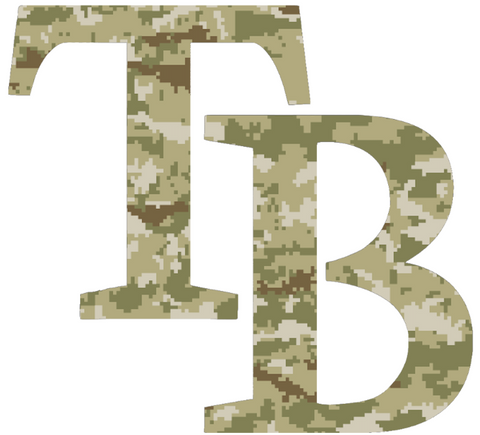 Tampa Bay Rays Salute to Service Team Logo Camouflage Camo Vinyl Decal PICK SIZE