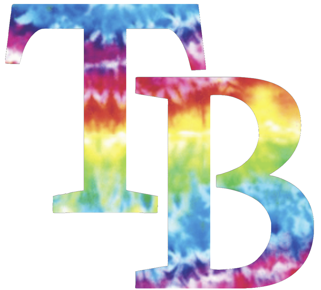 Tampa Bay Rays Crucial Catch Cancer Team Logo Tie Dye Vinyl Decal PICK SIZE
