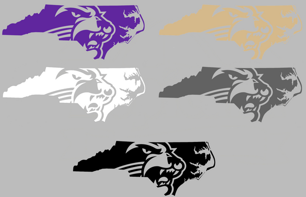 Western Carolina Catamounts State Logo Premium DieCut Vinyl Decal PICK COLOR & SIZE