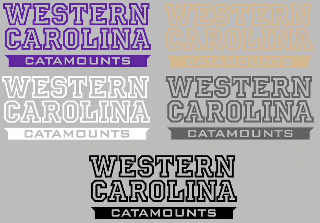 Western Carolina Catamounts Team Name Logo Premium DieCut Vinyl Decal PICK COLOR & SIZE
