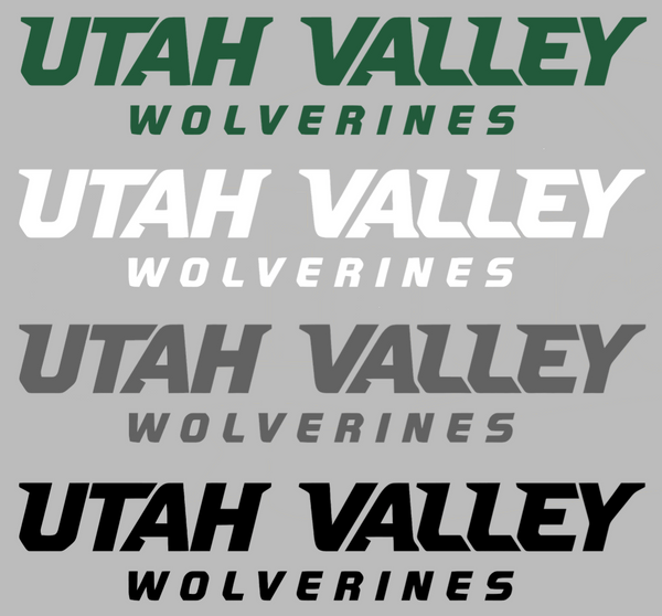 Utah Valley Wolverines Team Name Logo Premium DieCut Vinyl Decal PICK COLOR & SIZE