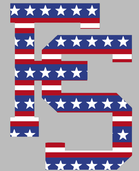 Fresno State Bulldogs FS Logo Stars & Stripes USA American Flag Vinyl Decal PICK SIZE