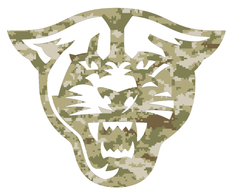 Georgia State Panthers Team Logo Salute to Service Camouflage Camo Vinyl Decal PICK SIZE