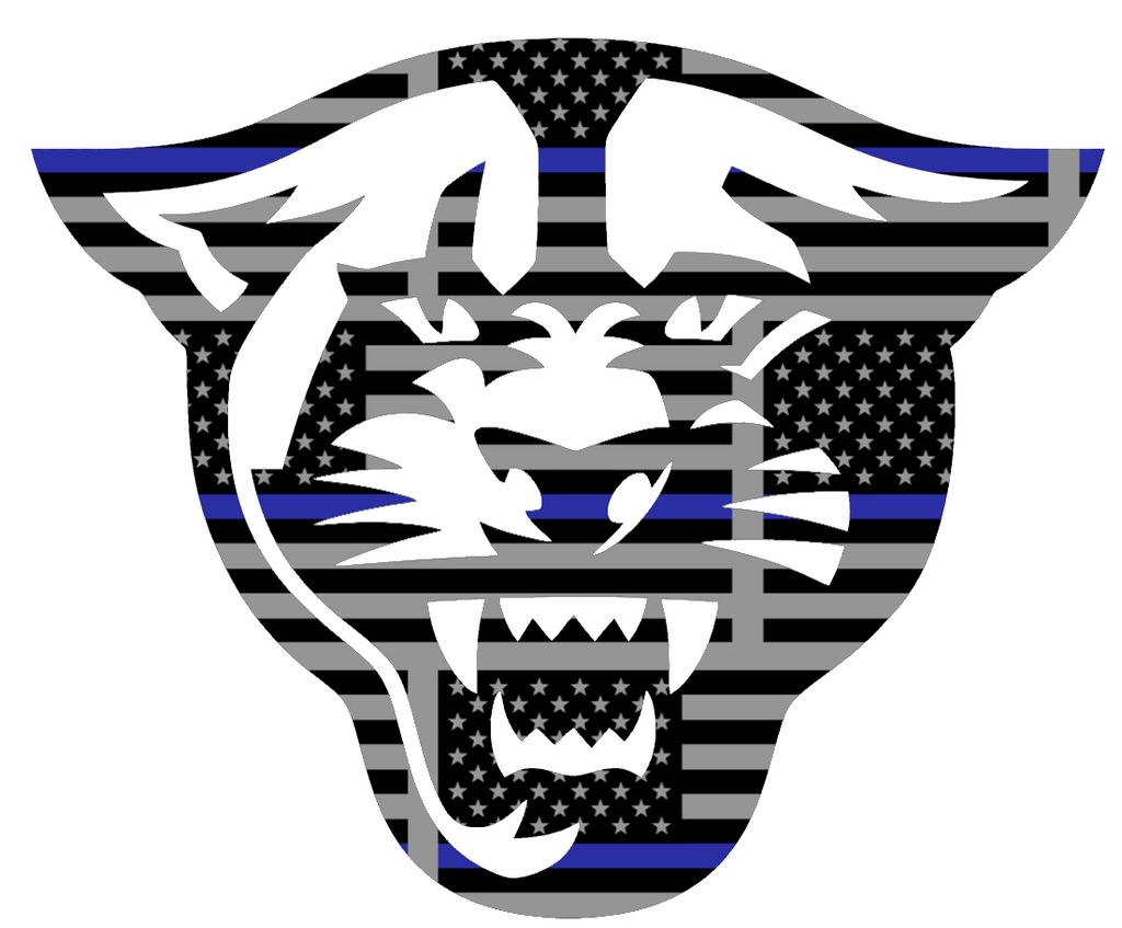 Georgia State Panthers Team Logo Thin Blue Line American Flag Premium DieCut Vinyl Decal PICK SIZE