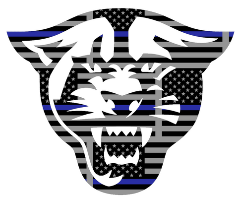 Georgia State Panthers Team Logo Thin Blue Line American Flag Premium DieCut Vinyl Decal PICK SIZE